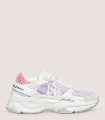 Stuart Weitzman,SW TRAINER,Sneaker,Calf leather & mesh,Pastel Multi,Front View