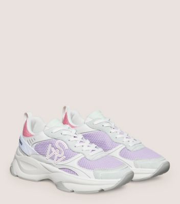 Stuart Weitzman,SW TRAINER,Sneaker,Calf leather & mesh,Pastel Multi,Angle View