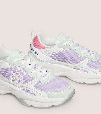 Stuart Weitzman,SW TRAINER,Sneaker,Calf leather & mesh,Pastel Multi,Detailed View