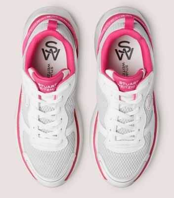 Stuart Weitzman,SW TRAINER,Lining Mesh,Rubber,Casual,Logo,Pull Tab,Cushioned,Flexible,Casual,,Top View