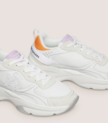 Stuart Weitzman,SW TRAINER,Mesh,Lining Mesh,Rubber,Calfskin Leather,Activewear,Piping,Mixed Media,Pull Tab,Flexible,Breath...,,Detailed View