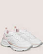 Stuart Weitzman,SW TRAINER,Sneaker,Calf leather & mesh,White & Pink,Angle View