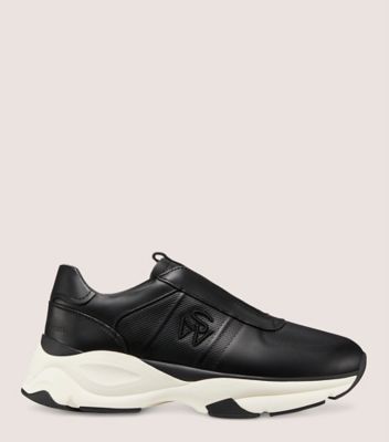 Stuart Weitzman,SW SLIP-ON TRAINER,Sneaker,Calf leather,Black,Front View
