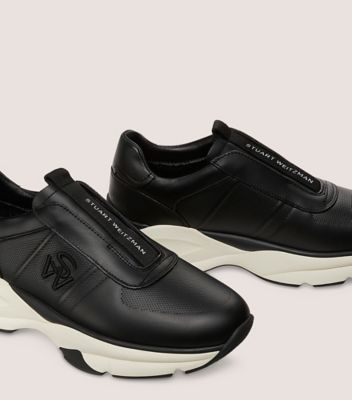 Stuart Weitzman,SW SLIP-ON TRAINER,Sneaker,Calf leather,Black,Detailed View