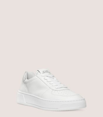 Stuart Weitzman,CUIR DE VEAU/CUIR MÉTALLIQUE,Blanc Et Argent,Side View