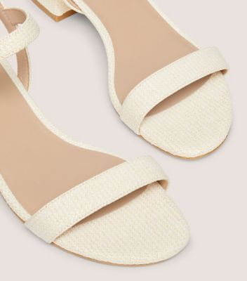Stuart Weitzman,DANCER 35 BLOCK SANDAL,Leather,Rubber,Sandals,Formal,Cream