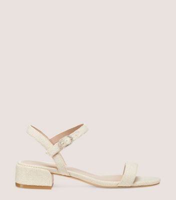 Stuart Weitzman,DANCER 35 BLOCK SANDAL,Leather,Rubber,Sandals,Formal,Cream
