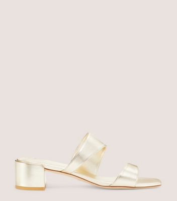 Stuart Weitzman Miami 35 Slide The Sw Outlet In Platino Gold