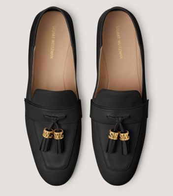Stuart Weitzman,WYLIE SIGNATURE LOAFER,Loafer,Nappa Leather,Black,Top View