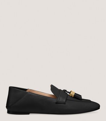 Stuart Weitzman,WYLIE SIGNATURE LOAFER,Loafer,Nappa Leather,Black,Front View