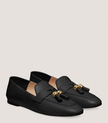 Stuart Weitzman,WYLIE SIGNATURE LOAFER,Loafer,Nappa Leather,Black,Angle View