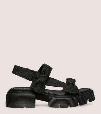 Stuart Weitzman,SANDALE SOFIA NOLITA,Sandal,Denim rétro,Noir,Front View