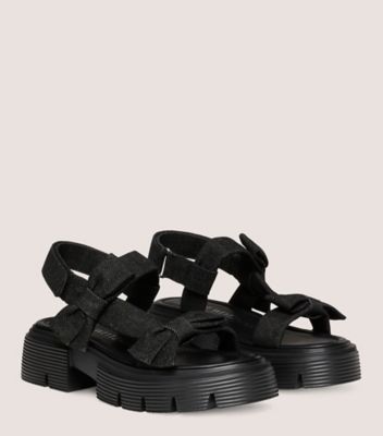 Stuart Weitzman,SOFIA NOLITA SANDAL,Sandal,Vintage denim,Black,Angle View