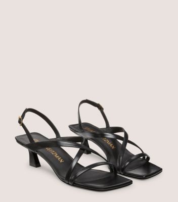 Stuart Weitzman,SANDALE À BRIDE ARRIÈRE OASIS 50,Sandal,Cuir nappa verni,Noir