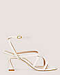 Stuart Weitzman,OASIS 75 ANKLE-STRAP SANDAL,Sandal,Lacquered Nappa Leather,Seashell,Front View