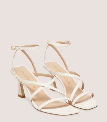 Stuart Weitzman,OASIS 75 ANKLE-STRAP SANDAL,Sandal,Lacquered Nappa Leather,Seashell,Angle View