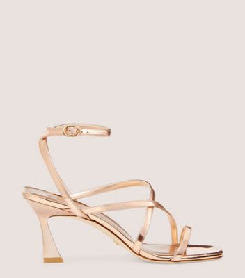 Stuart Weitzman,OASIS 75 ANKLE-STRAP SANDAL,Sandal,Specchio leather,Rose,Front View