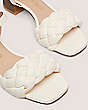 Stuart Weitzman,BRAIDA 35 SANDAL,Sandal,Lacquered nappa leather & wood,Seashell & walnut,Top View
