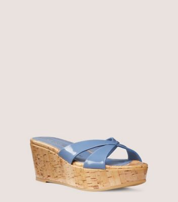 Stuart Weitzman,CARMEN PLATFORM SLIDE,Leather,Slides,Day Party,