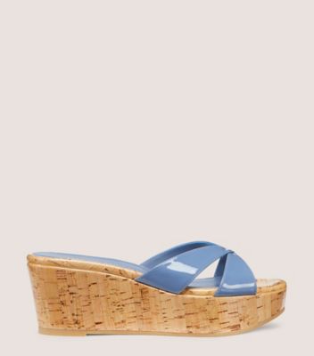 Stuart Weitzman,CARMEN PLATFORM SLIDE,Leather,Slides,Day Party,