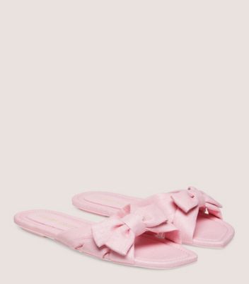 Stuart Weitzman,SOFIA SLIDE,Slide,Woven linen,Ballet,Back View