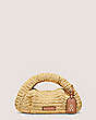 Stuart Weitzman,THE MODA MINI TOTE,Bag,Handwoven raffia,Natural & tan,Front View