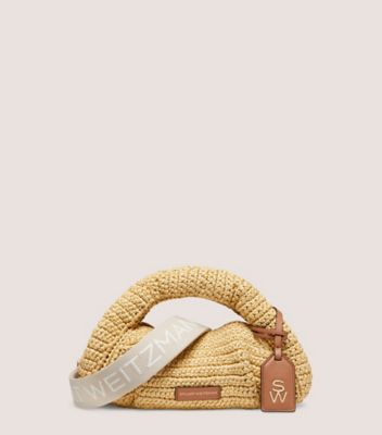 Stuart Weitzman,MODA MINI TOTE,Bag,Handwoven raffia,Natural & tan