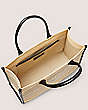 Stuart Weitzman,SW TOTE,Bag,SW embroidered raffia,Natural,Top View