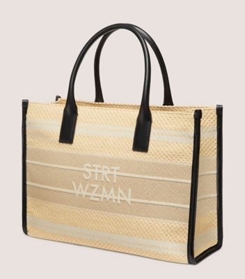 Stuart Weitzman,SW TOTE,Raffia,Tote,Piping,Casual,Beige