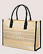 Stuart Weitzman,SW TOTE,Bag,SW embroidered raffia,Natural,Side View