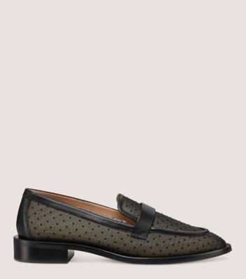 Stuart Weitzman,FLÂNEUR ÉLÉGANT PALMER,Loafer,Maille et cuir lisse,Noir,Front View