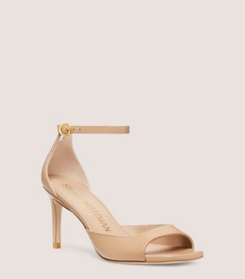 Stuart Weitzman,NUDISTIA 75 SANDAL,Leather,Sandals,Cocktail,Beige,Side View