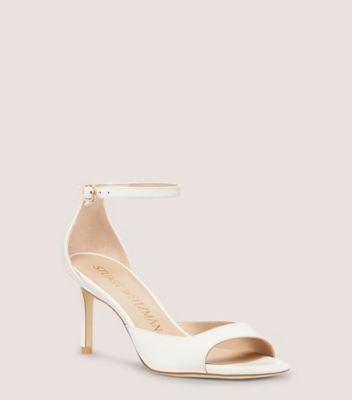 Stuart Weitzman,NUDISTIA 75 SANDAL,Leather,Sandals,Cocktail,White,Side View