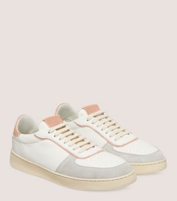 Stuart Weitzman,SW DERBY,Leather,Suede,Nappa Leather,Rubber,Casual,Perforated,Mixed Media,Pull Tab,Casual,White,Angle View