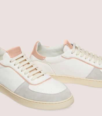Stuart Weitzman,SW DERBY,Sneaker,Suede & nappa leather,Light Grey/White/Pink,Detailed View