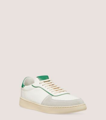 Stuart Weitzman,Sneaker,Suède et cuir nappa,Gris Pâle/Blanc/Vert,Side View