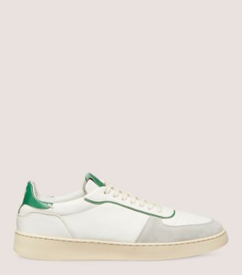 Stuart Weitzman,SW DERBY,Sneaker,Suede & nappa leather,Light Grey/White/Green,Front View