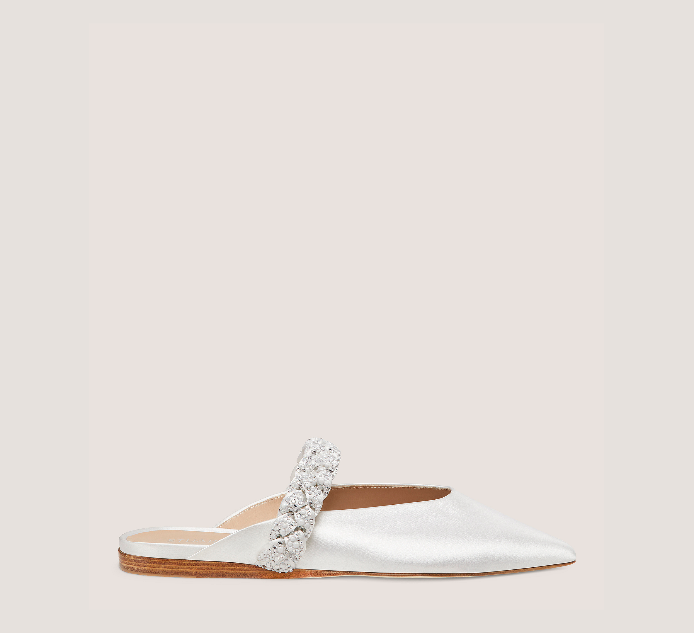 Shop Stuart Weitzman Royale Pearl Braida Flats & Loafers In White