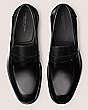 Stuart Weitzman,SW CLUB CLASSIC PENNY LOAFER,Loafer,Brushed Leather,Black,Top View