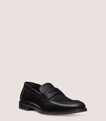 Stuart Weitzman,SW CLUB CLASSIC PENNY LOAFER,Leather,Rubber,Loafer,Penny Loafer,Padded Insole,Work,Black