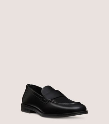 Stuart Weitzman,SW CLUB CLASSIC MOC,Leather,Rubber,Loafer,Penny Loafer,Padded Insole,Flexible,Work,Black