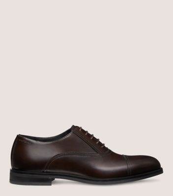 Stuart Weitzman,SW CLUB CLASSIC OXFORD,Oxford,Brushed Leather,Dark Brown,Front View