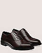 Stuart Weitzman,SW CLUB CLASSIC OXFORD,Oxford,Brushed Leather,Dark Brown,Angle View
