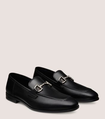 Stuart Weitzman,SIMON TWISTBIT LOAFER,Loafer,Leather,Black,Angle View