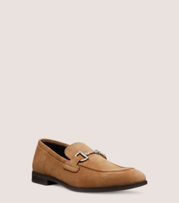 Stuart Weitzman,SIMON TWISTBIT LOAFER,Loafer,Suede,Camel,Side View