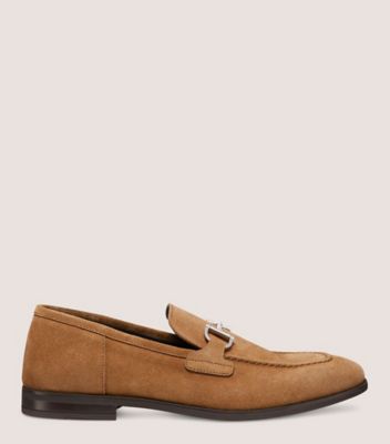 Stuart Weitzman,SIMON TWISTBIT LOAFER,Loafer,Suede,Camel,Front View