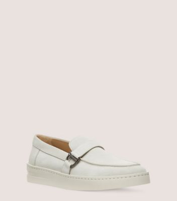 Stuart Weitzman,HAMPTONS BUCKLE LOAFER,Loafer,Suede,Ice,Side View