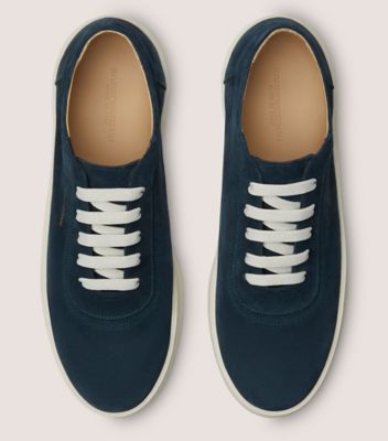 Stuart Weitzman,HAMPTONS SNEAKER,Sneaker,Suede,Navy,Top View