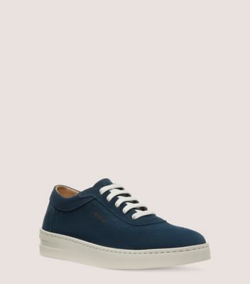 Stuart Weitzman,HAMPTONS SNEAKER,Sneaker,Suede,Navy,Side View