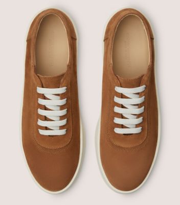 Stuart Weitzman,HAMPTONS SNEAKER,Sneaker,Suede,Tan,Top View